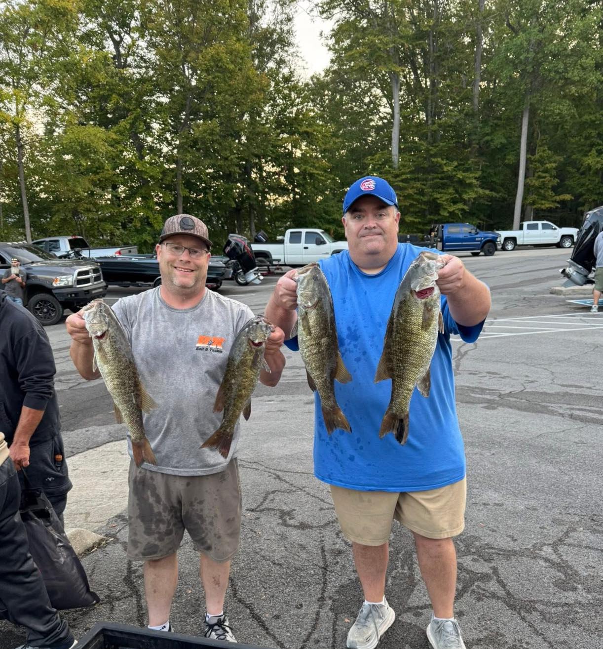 Barry Strunk of Icon Tackle with a bass